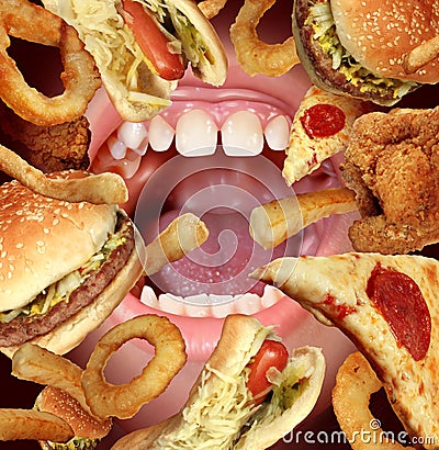 Unhealthy Eating Stock Photo