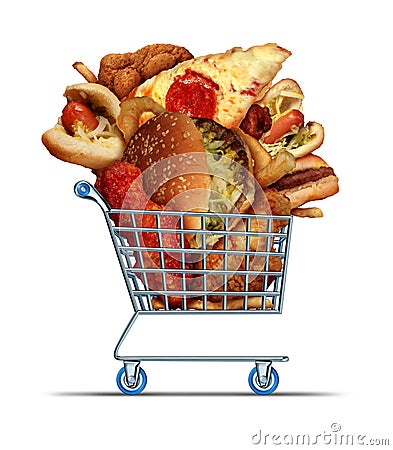 Unhealthy Food Shopping Stock Photo