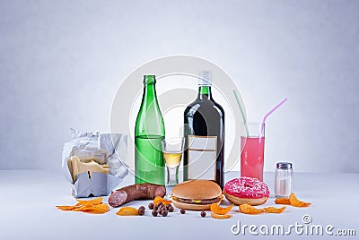 Unhealthy foods Stock Photo