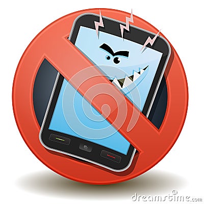 Unhealthy Mobile Phone With Harmful Waves Vector Illustration