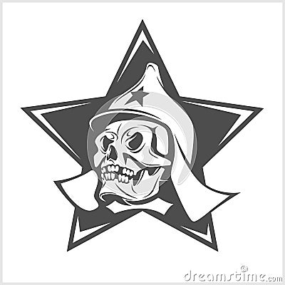 Uni soviet star and USSR skull Vector Illustration