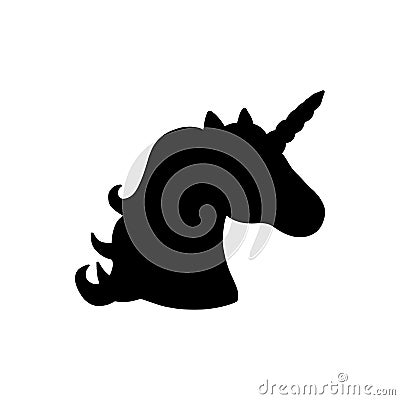 Unicorn black silhouette vector illustration Vector Illustration