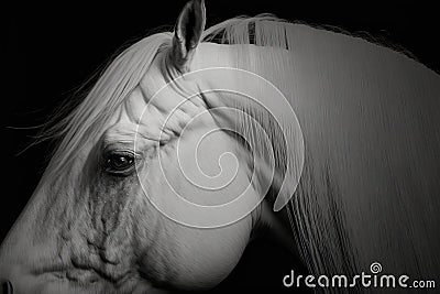 Unicorn, close up, on a black background Stock Photo