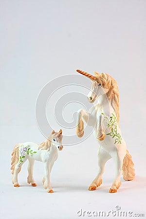 Unicorn figurine toys Stock Photo