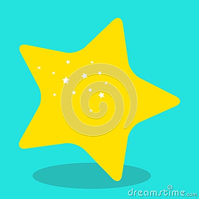 unicorn gnome star yellow 14 Vector Illustration