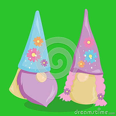unicorn gnome twins 13 Vector Illustration