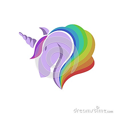 Unicorn head logo vector design Stock Photo