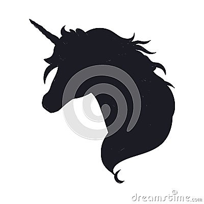 Unicorn vector head silhouette 1 Vector Illustration