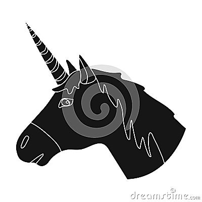 Unicorn icon in black style on white background. Scotland country symbol stock vector illustration. Vector Illustration