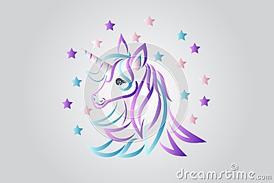 Logo Unicorn icon artwork vector Vector Illustration