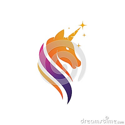 Unicorn Logo icon vector illustration Vector Illustration