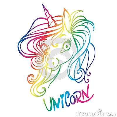 Unicorn. Magical animal. Vector artwork. Stock Photo