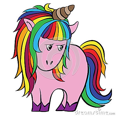 Unicorn. a mane of rainbow colors Vector Illustration