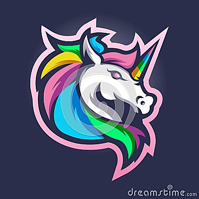 Unicorn mascot logo Vector Illustration