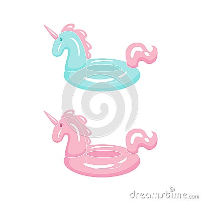 Unicorn pool float Vector Illustration