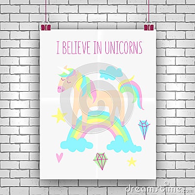 Unicorn poster Stock Photo