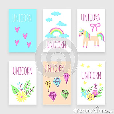 Unicorn poster Vector Illustration