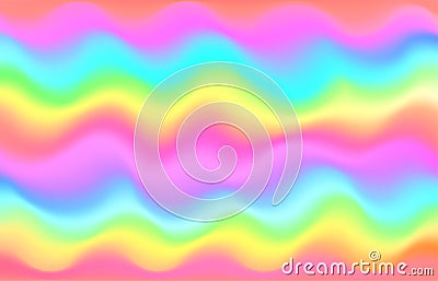 Unicorn rainbow wave background. Mermaid galaxy pattern Vector Illustration