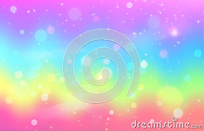 Unicorn rainbow wave background. Mermaid galaxy pattern Vector Illustration