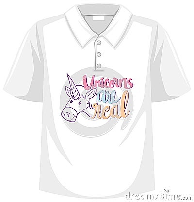 Unicorn shirt mock up on white background Vector Illustration