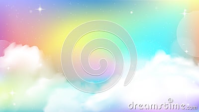Unicorn Sky Colorful Gradient Vector Illustration