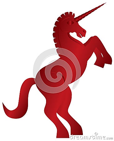 Unicorn Standing on Hind Legs Silhouette Illustrat Vector Illustration