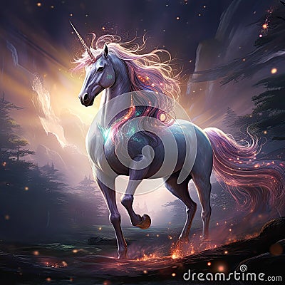 Unicorn. Star magic unicorn logo Magical Unicorn Cartoon Illustration