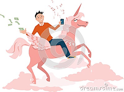 Unicorn start up Vector Illustration