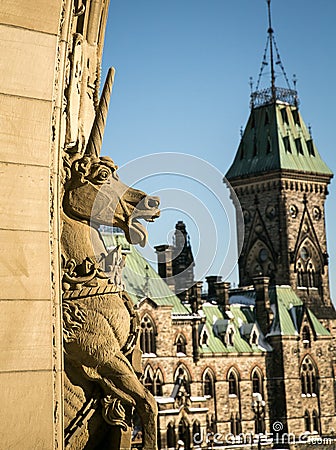 Unicorn statue ottawa Stock Photo