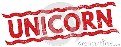 UNICORN text on red lines stamp sign Stock Photo