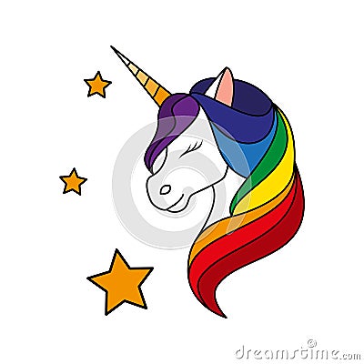 Unicorn. Vector illustration Cartoon Illustration