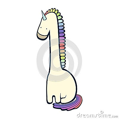 Unicorn weird cute funny vector art Vector Illustration