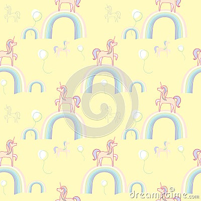 Unicorns Rainbows Wallpaper Stock Photo - Image: 29067610