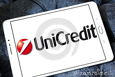 UniCredit bank logo Editorial Stock Photo