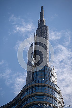 Unicredit tower, square Gae Aulenti, Milan, Italy. Editorial Stock Photo