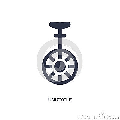 unicycle icon on white background. Simple element illustration from magic concept Vector Illustration