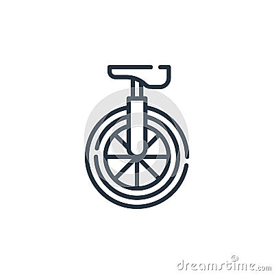 unicycle vector icon isolated on white background. Outline, thin line unicycle icon for website design and mobile, app development Vector Illustration