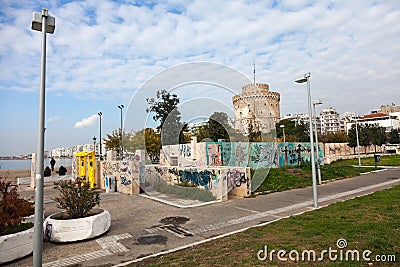 Unidentified artist graffiti - Thessaloniki - Greece Editorial Stock Photo