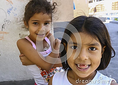 Unidentified children playing in Favela Rocinha Editorial Stock Photo