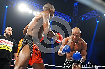 Unidentified fighters fighting in the ring Editorial Stock Photo