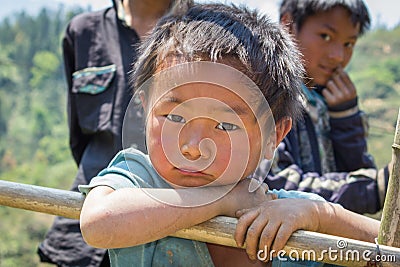 Unidentified Hmong Boys in Sapa, Lao Cai,Vietnam Editorial Stock Photo