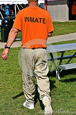 Unidentified inmate on work detail Stock Photo