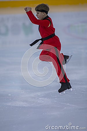 Unidentified Male Figure Skater Performs Bronze Class Men Free Skating Program at Minsk Arena Cup Editorial Stock Photo