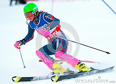 Unidentified participant of ski race Editorial Stock Photo