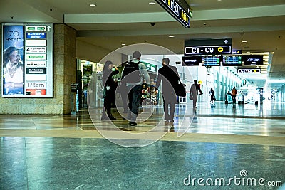 Unidentified passengers in Ben Gurion Airport Editorial Stock Photo