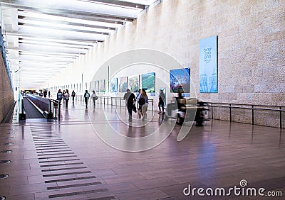 Unidentified passengers at Ben Gurion International Airport. Tel Aviv. Israel Editorial Stock Photo