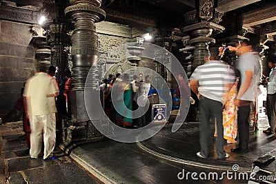 People move inside a temple Editorial Stock Photo