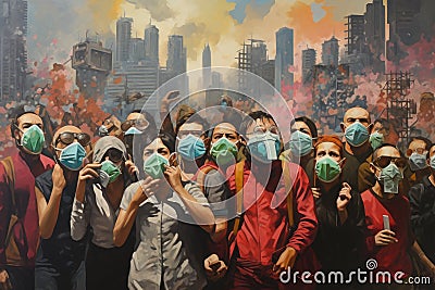 Unidentified people wearing face mask to protect against COVID-19 in Kuala Lumpur, Malaysia. Celebrate resilience and unity during Stock Photo