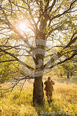 Unidentified re-enactor dressed as Soviet soldier Editorial Stock Photo