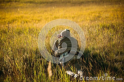 Unidentified re-enactor dressed as Soviet soldier Stock Photo